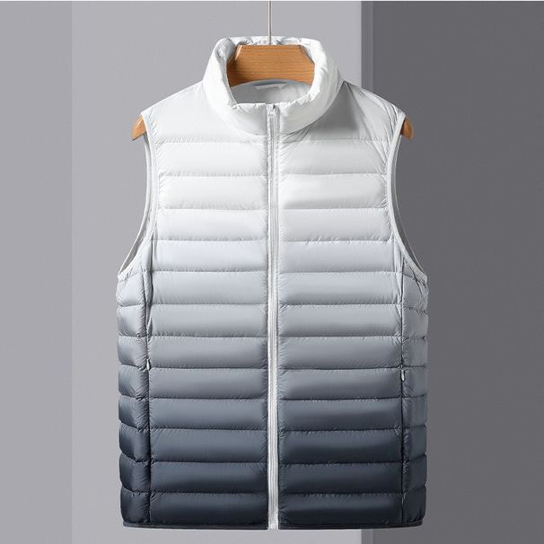 Autumn And Winter New 90 White Duck Down Lightweight Down Jacket Men's Casual Vest Color Gradient Warm Vest_voghion.com