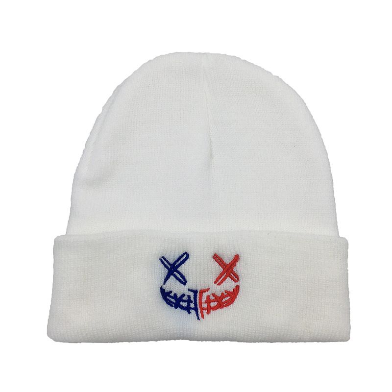 new ski warm autumn and winter pullover knit hat smiley funny woolen hat men and women beanie beanie hat_voghion.com