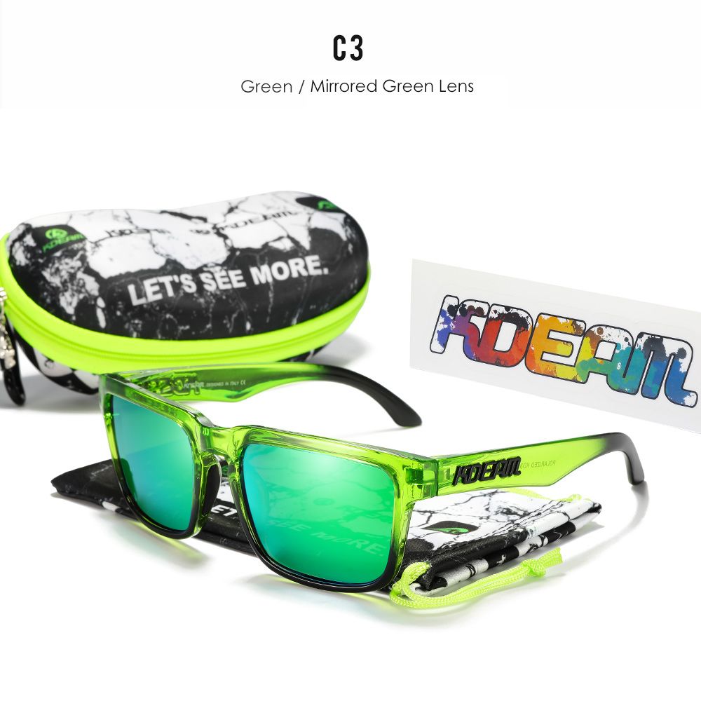 Módní KDEAM Pánské polarizované sluneční brýle Čtvercové ležérní venkovní sluneční brýle Dámské unisex sluneční brýle pro pár s novým balíčkem_voghion.com