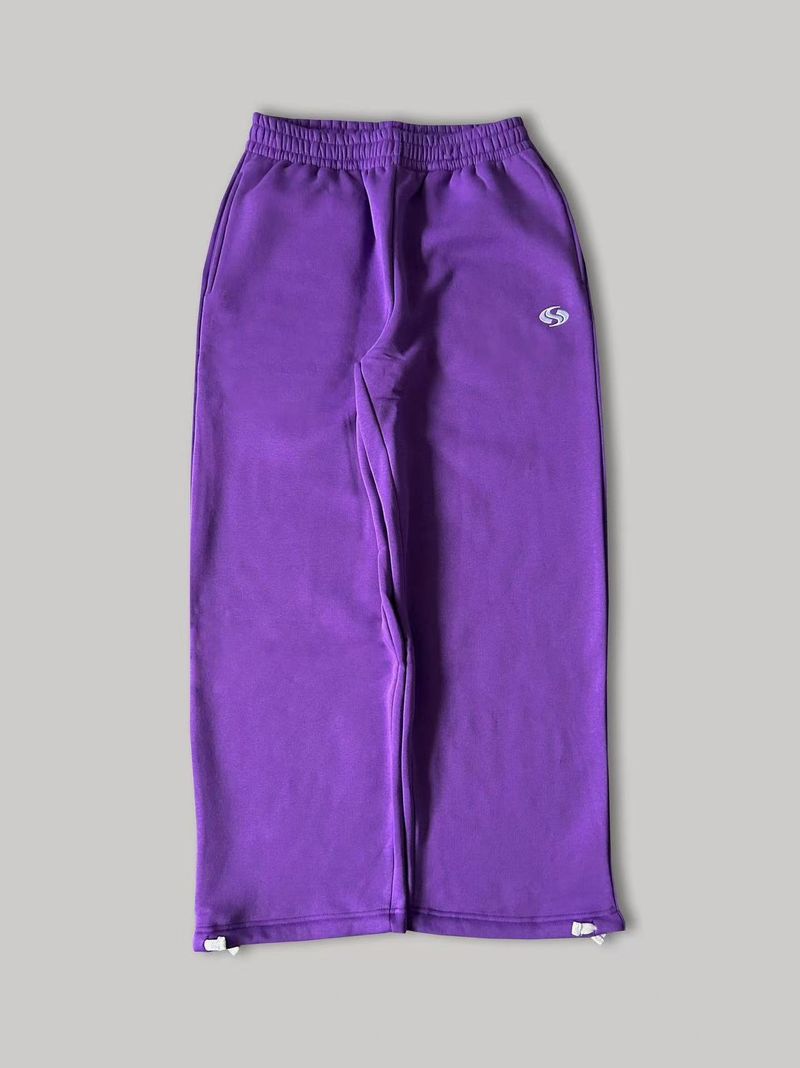 Neue vielseitige lässige Hose mit weitem Bein für Damen, S-Stickerei, Sporthose, Hosen, Paarhosen_voghion.com