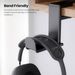 Rotating Headphone Stand - PC Gaming Headset Holder, Adjustable Clamp-on Under Desk Hanger With 360 Degree Swivel & Cable Clip Organizer - Black_voghion.com
