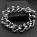 Pulseira criativa com caveira de duas fileiras em liga de zinco, estilo rock punk, cabeça de fantasma, joia e anel_voghion.com