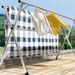 SOGA 2X 2.4m Portable Standing Clothes Drying Rack Holder 3 Poles_voghion.com
