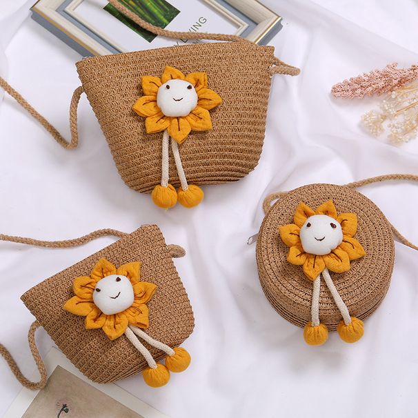 Borsa a tracolla estiva per cellulare da bambina, con fiori, in tessuto, carina, mini, da spiaggia, punto panoramico_voghion.com