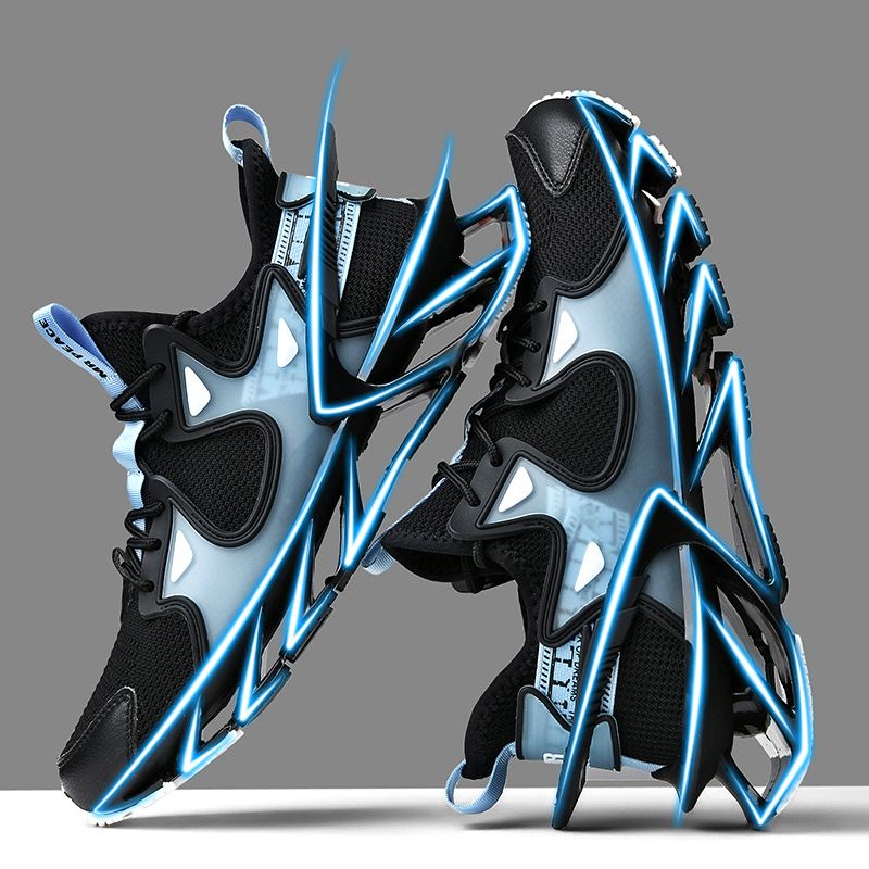 Men's Yeezy Black Ultra-light Shock Absorption Running Mesh Casual Autumn Breathable Blade Sports Trend Shoes_voghion.com