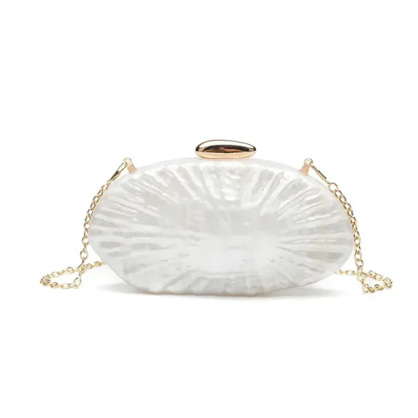 Borsa a conchiglia in acrilico con motivo irregolare francese, pochette da banchetto, scatola per trucco da sera, perlacea_voghion.com