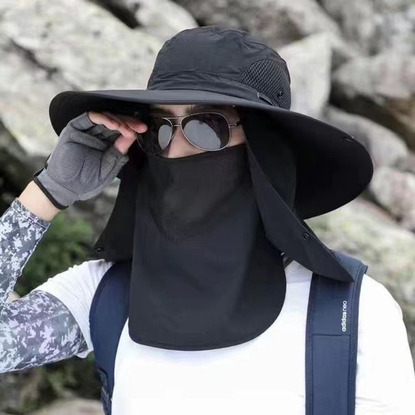 Hot Sale 360 Degrees Protection Sun Wide Brim Anti-UV Agricultural Work With Face Mask Outing Summer Fisherman Hat_voghion.com