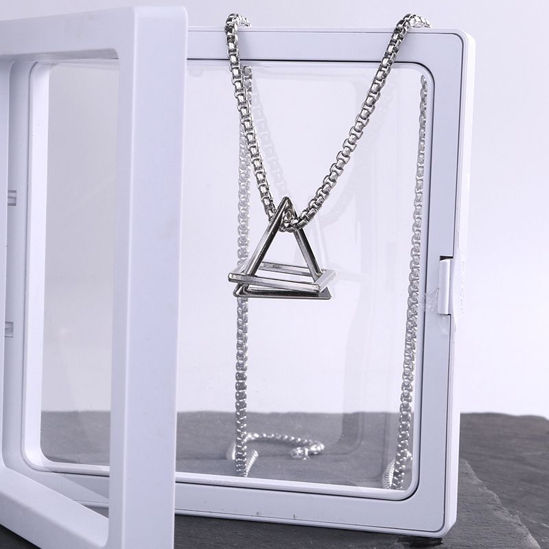 Collana geometrica per coppia, stile cool, hip-hop, uomo e donna, semplice, trendy, versatile, creativo, celebrità di Internet._voghion.com