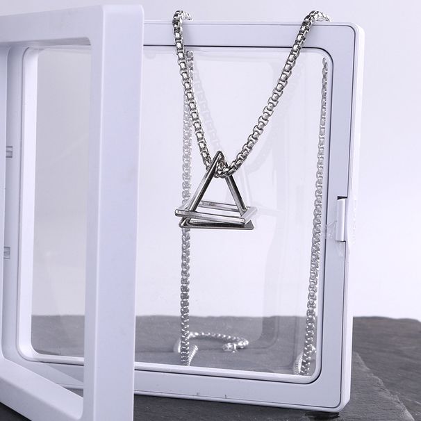 Collana geometrica per coppia, stile cool, hip-hop, uomo e donna, semplice, trendy, versatile, creativo, celebrità di Internet._voghion.com