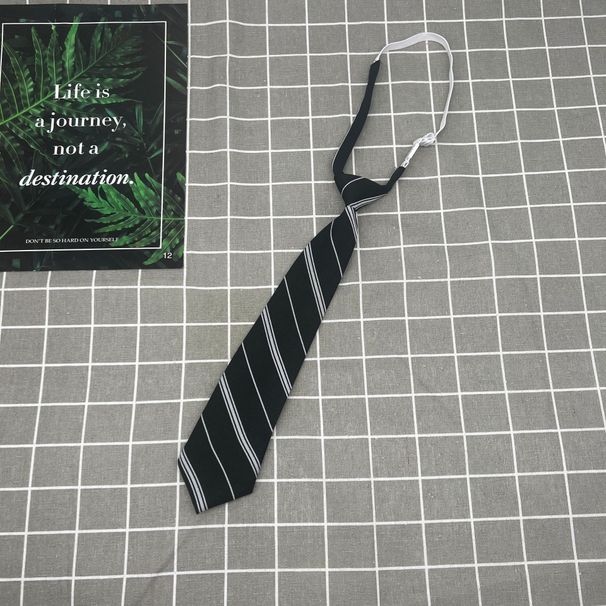 JK Burgunderrot Marineblau Schwarz Gestreifte Krawatte Herrenhemd Dekoration College-Stil Lazy No-Tie Bachelor-Uniform_voghion.com