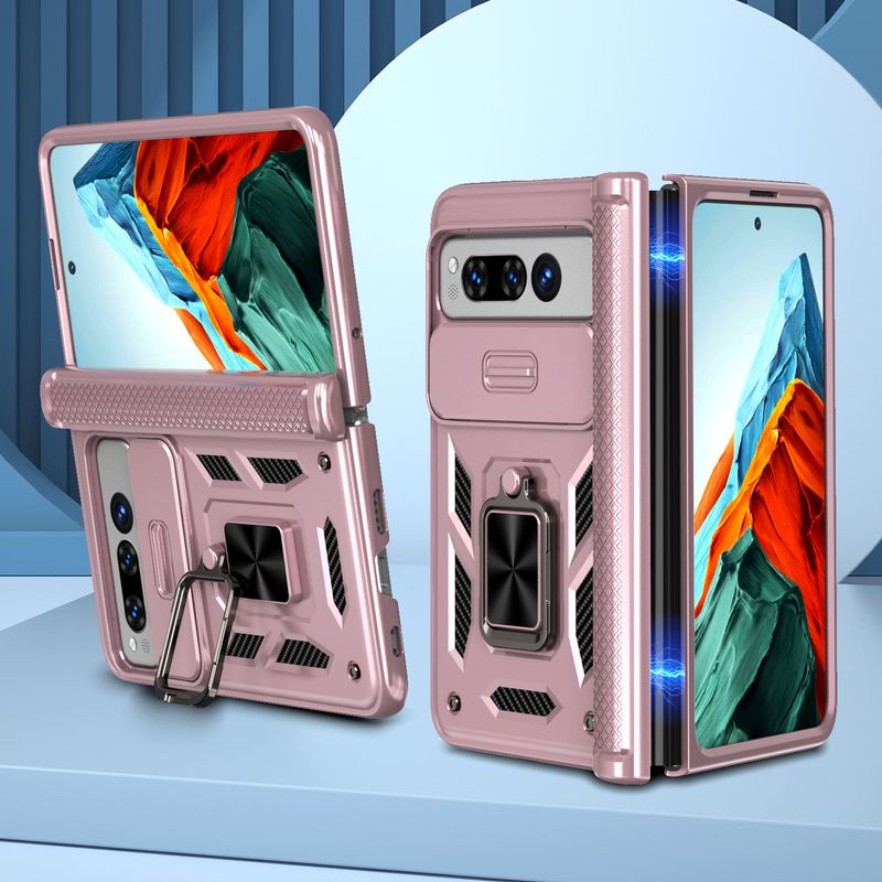 Phone Case & Covers Applicable Pixel 9ProFold Mobile Phone Case Push Window Ring Car Mount Bracket Anti Fall ZFlip6 Protective Cover_voghion.com