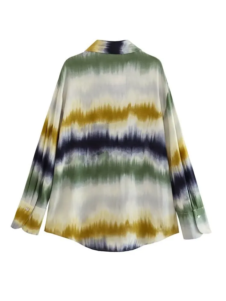 Damska bluzka typu tie-dye + spodnie typu tie-dye, proste spodnie_voghion.com