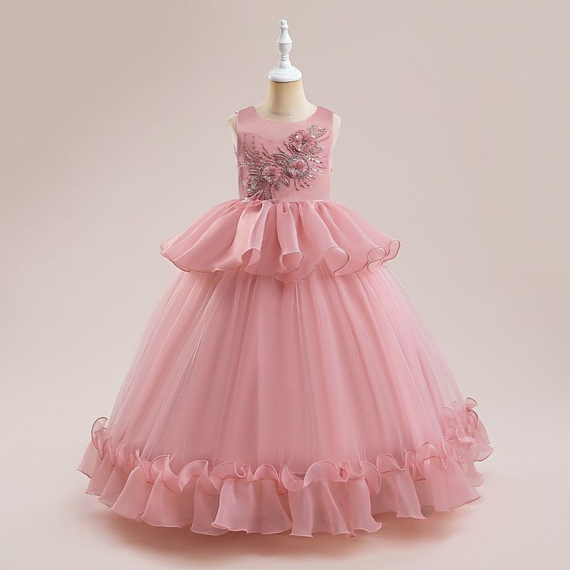 Gonna abito mamma e bambini ragazza abito da sposa ricamato in rete principessa tutu gonna vestito per bambini_voghion.com