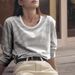 2023 Korean Style Color-Block Striped Long Sleeve T-Shirt Autumn New Casual Top Women's Loose Pullover Base Shirt_voghion.com
