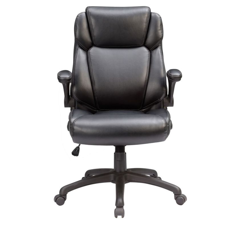 Modern Adjustable Office Chair, Leather Upholstered Swivel Chair For Office Room, Gray_voghion.com