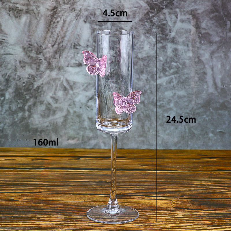 New Ultra-Thin Butterfly Goblet Ins High-Value Wine Champagne Cocktail High-Quality Water Glass_voghion.com