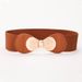 Cintura elastica decorativa con fibbia a nodo a farfalla, vestibilità slim, versatile, per donna_voghion.com