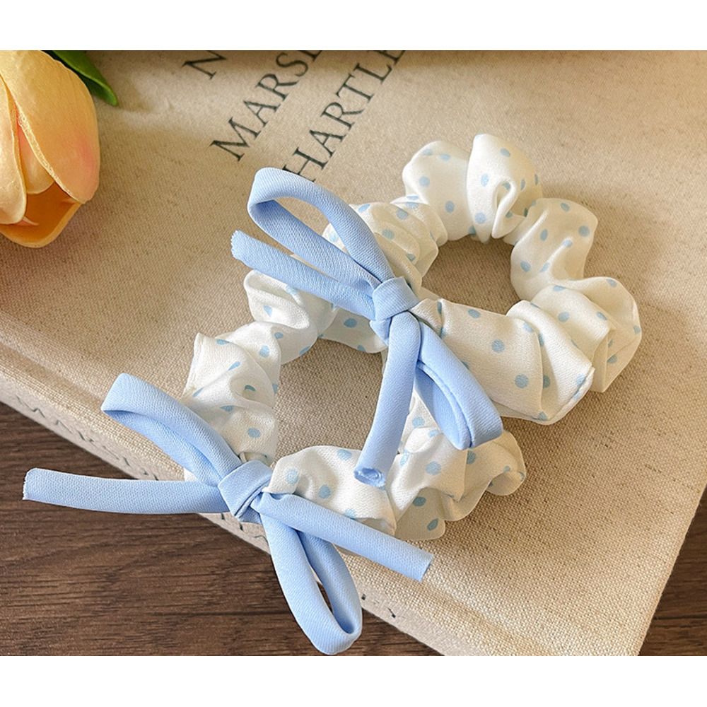 Fasce per capelli piccole a pois per donna, primavera ed estate, eleganti e semplici, per chignon e coda di cavallo, graziose fasce per capelli con fiocco per bambini_voghion.com