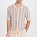 Men's Knitted Polo Shirt Lapel Cardigan Multi Color Vertical Striped Short Sleeved Knitted Top_voghion.com