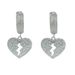 Boucles d'oreilles en forme de cœur brisé avec pompon et diamant en zircon pour homme, style hip-hop à la mode_voghion.com