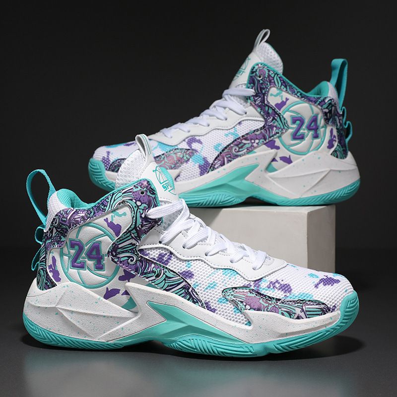 Net cloth basketball shoes men fly woven breathable youth student competition training shoes actual combat non-slip sports shoes men_voghion.com
