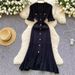 Women's Clothing V Neck Short Sleeved Ruffled Skirt Spring And Summer New Style A Line Skirt Tight And Slim Knitted Dress_voghion.com