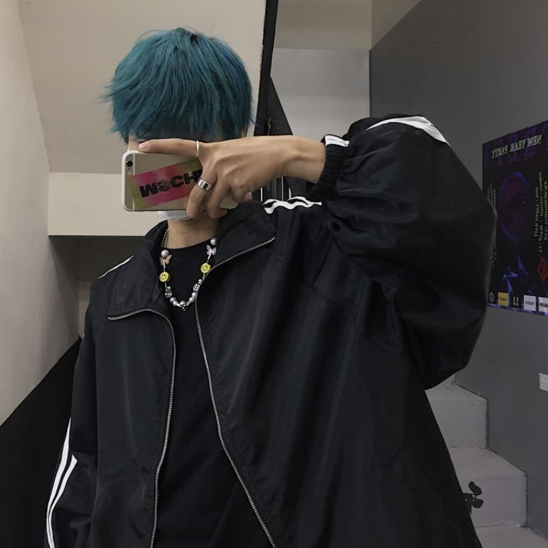 HOUZHOU Vintage Y2k Jackett Damen Windbreaker Iwwergréisst Haruku-Stil Sonneschutz UV-blockéierend Jacketten Reißverschluss Koreanesch_voghion.com