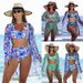 Dameskleding Mode Sexy Multi Color Bedrukt Mesh Dames Bikini Bikini Driedelig Dames Badpak_voghion.com