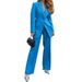 Completo professionale da donna a maniche lunghe - Blazer e pantaloni alla moda primaverile, due pezzi (giallo/rosa/bluastro/rosso, S-XL)_voghion.com
