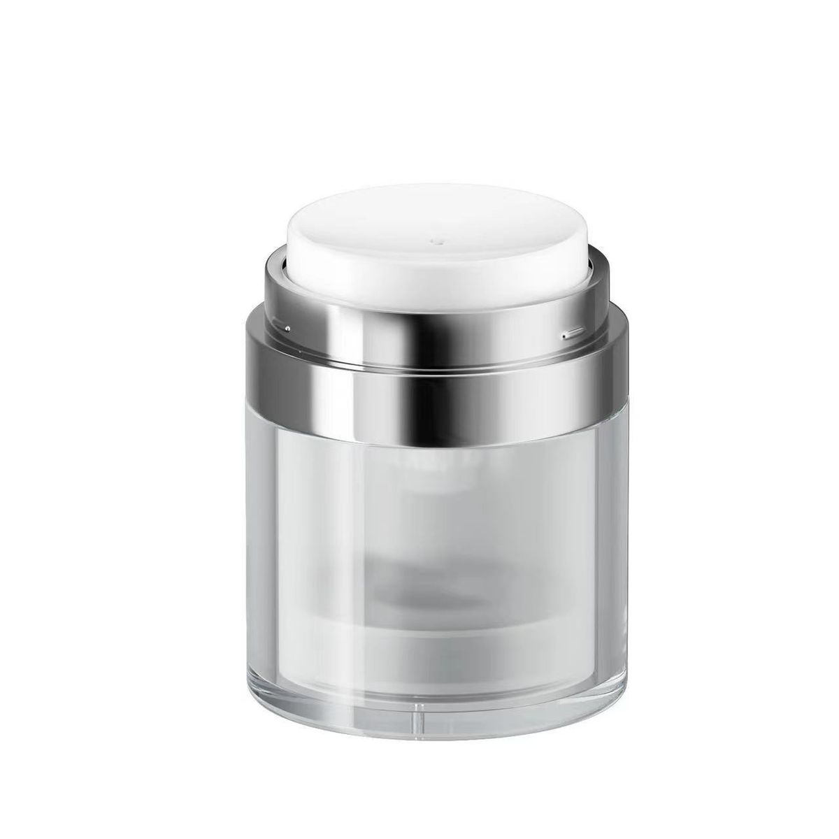 Botella con dosificador sin aire de 50 ml para cremas y sérums: envase cosmético rellenable de lujo con detalles de diamante (a prueba de fugas, ideal para viajes)_voghion.com