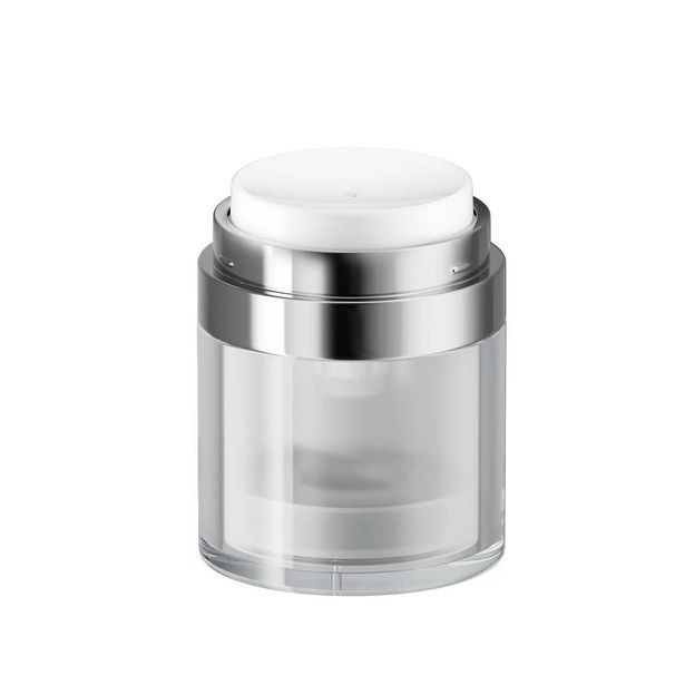 Botella con dosificador sin aire de 50 ml para cremas y sérums: envase cosmético rellenable de lujo con detalles de diamante (a prueba de fugas, ideal para viajes)_voghion.com