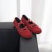 Sheepskin Version Red Bowknot Small Shoes For Women Autumn Genuine Leather Retro Shallow Mouth Rivet Ballet Flat Shoes_voghion.com