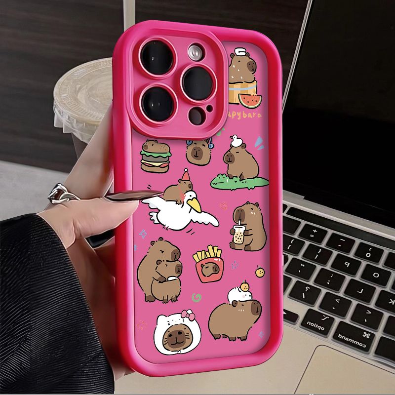 Funny Cartoon Capybara TPU Phone Case for Xiaomi 14T 13T 12T 11T 13 12 11 Lite 5G NE POCO X6 X5 F6 F5 F3 X4 GT X3 NFC M5S M6 Pro_voghion.com