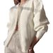 Short Sleeveless Pearl-Trimmed Knit Cardigan – 3D Textured Open-Front Sweater (Black/White, S-XL)_voghion.com