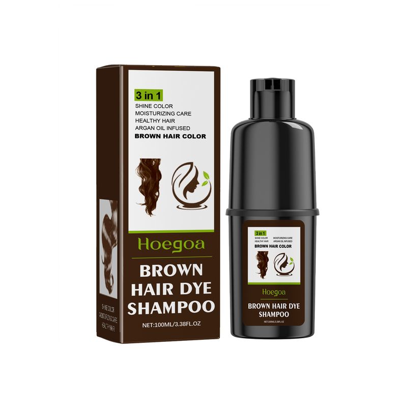 Hoegoa 100ml Hair Dye Shampoo Natural Coloring Fashion Hair Styling Covering Gray White Treatment Permanent Hair Dyeing Shampoo_voghion.com
