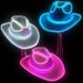 Chapeau de cowboy coloré à lumière froide pour Halloween, chapeau de cowboy rose à lumière froide, chapeau de cowboy sans fil à LED_voghion.com