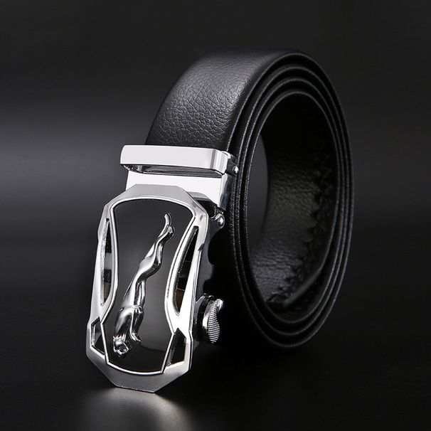HOT Metal Automatic Buckle High Quality Leather Belts for Men Famous Brand Work Business Strap ZDP001D_voghion.com