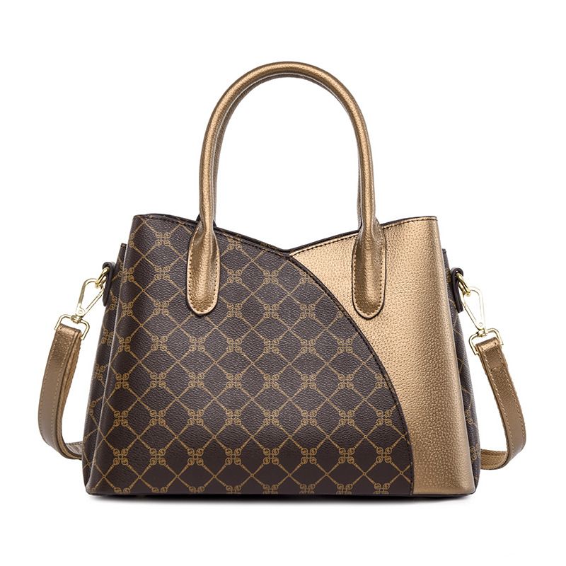 Bolso de mano para mujer, bolso de mano a la moda con estampado de contraste de colores, bolso de señora con temperamento, bolso de mamá, bolso de viaje_voghion.com