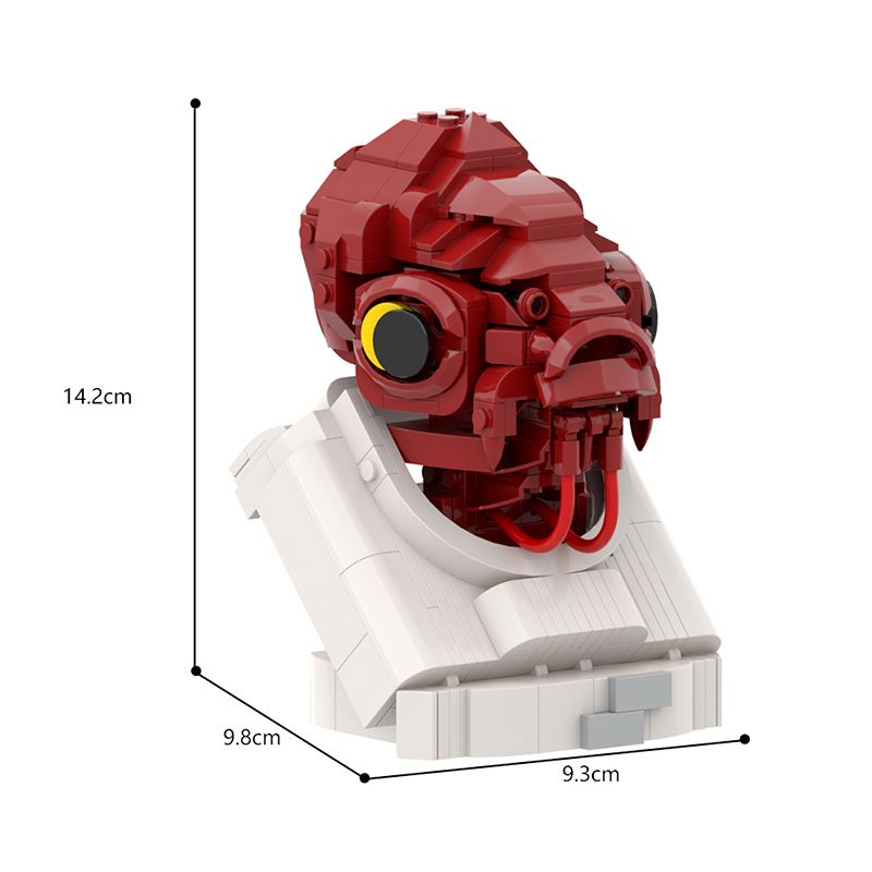 Buildmoc Space Wars Admiraled General Ackbareds Bust MOC Set Building Blocks Kits Toys For Children Kids Gifts Toy 325PCS Bricks_voghion.com