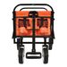 Minimeetall Colorful Collapsible Foldable Wagon Cart With Strapping System, Beach Wagon ,Utility Wagon Grocery Cart Camping Shopping Sports Gardeing Fishing Supports 225lbs,orange Leaf_voghion.com