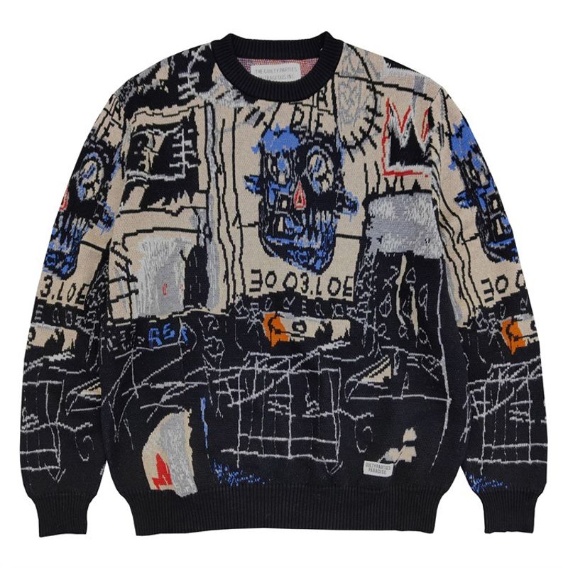 Herrenbekleidung Basquiat Baumwoll-Strickpullover mit Rundhalsausschnitt_voghion.com