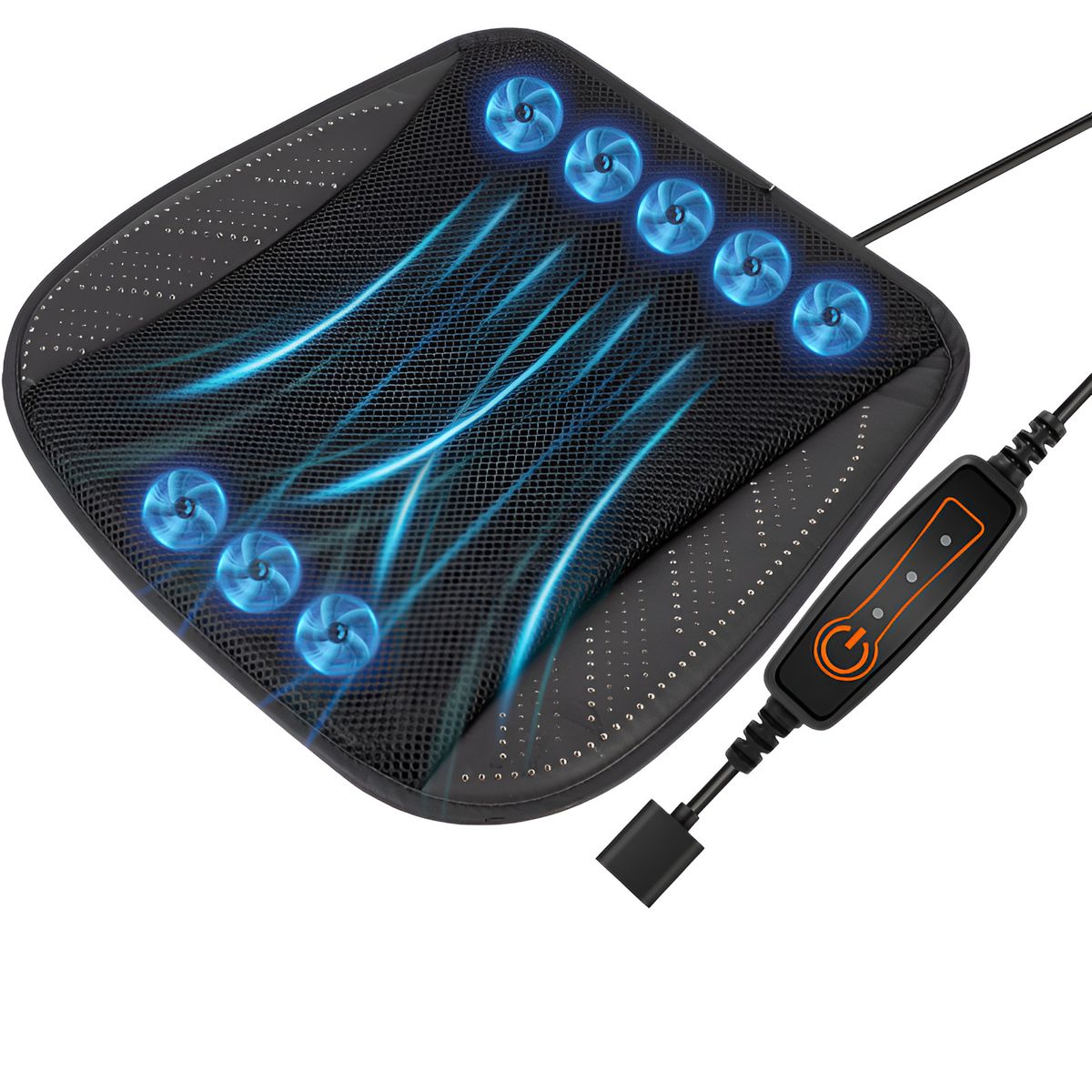 Cool Summer Ventilated Ice Silk Car Usb Fan Breathable Cooling Cushion_voghion.com