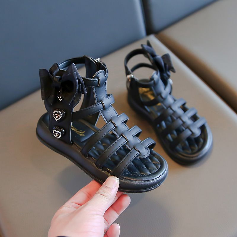 Abbigliamento per bambini Sandali per bambine 2024 estate nuovi bambini grandi bambine scarpe da principessa scarpe romane alte suola morbida antiscivolo_voghion.com