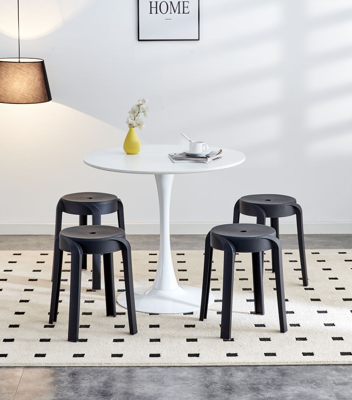 6 Pack Stackable Classroom Stools Plastic Stools Nesting Stools Colorful Round Stools Indoor Outdoor Flexible Seating Decorative Stools Chairs For Home Office School Classroom Black_voghion.com