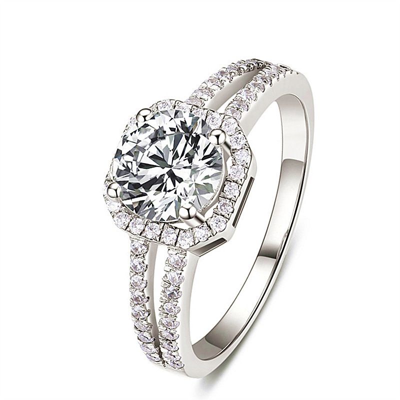 Square Micro Paved Silver High-end Luxury Wedding Ring Jewelry_voghion.com