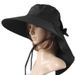 Visiera protettiva estiva LazyZoom per donna, maschera integrale impermeabile ad asciugatura rapida, cappello da pesca a tesa larga, cappello da trekking_voghion.com