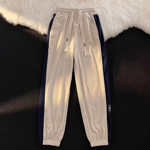 Herrenbekleidung Herbst und Winter Plus Samt Plus Samt Leggings Koreanische locker sitzende Jugend beliebte Mode trendige Freizeithose Cordhose_voghion.com