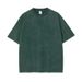 Suitable For All Seasons Washed Vintage High Solid Color Short Sleeve American Street Style Five-Point T-Shirt Men's Base Layer Summer Ins_voghion.com