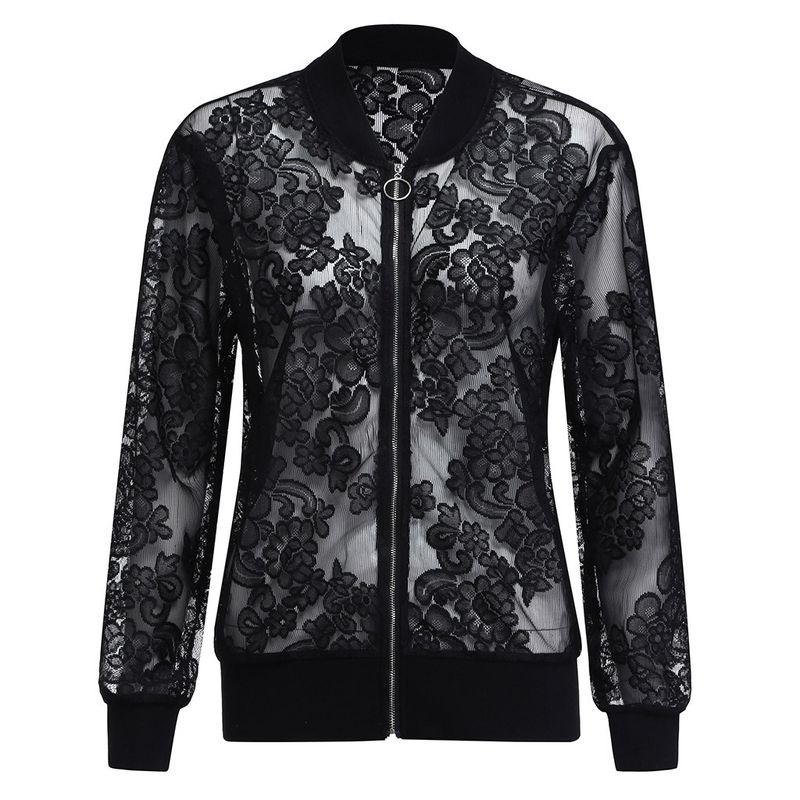 Lce Sleeve Jckets Womens Solid Plus Size Lce Loose Shwl Crdign Top Cover Up Long Sleeve Blouse Bluss Mujer De_voghion.com