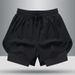 Roupas masculinas Shorts esportivos de verão Secagem rápida Corrida Basquete Treinamento Fitness Calças de comprimento médio com forro Elástico alto_voghion.com